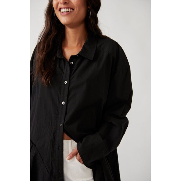 FREE PEOPLE Freya Poplin Tunic / Black - Picture 7 of 8
